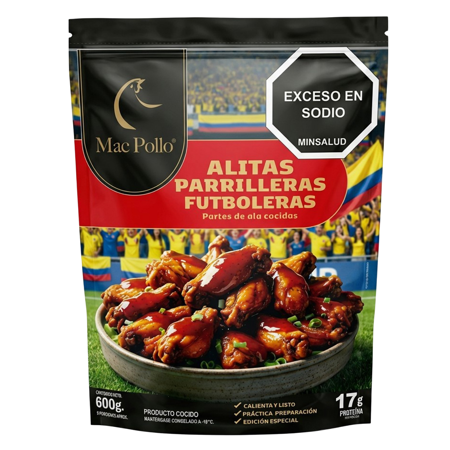 Bolsa de Alitas Parrilleras Futboleras Mac Pollo
